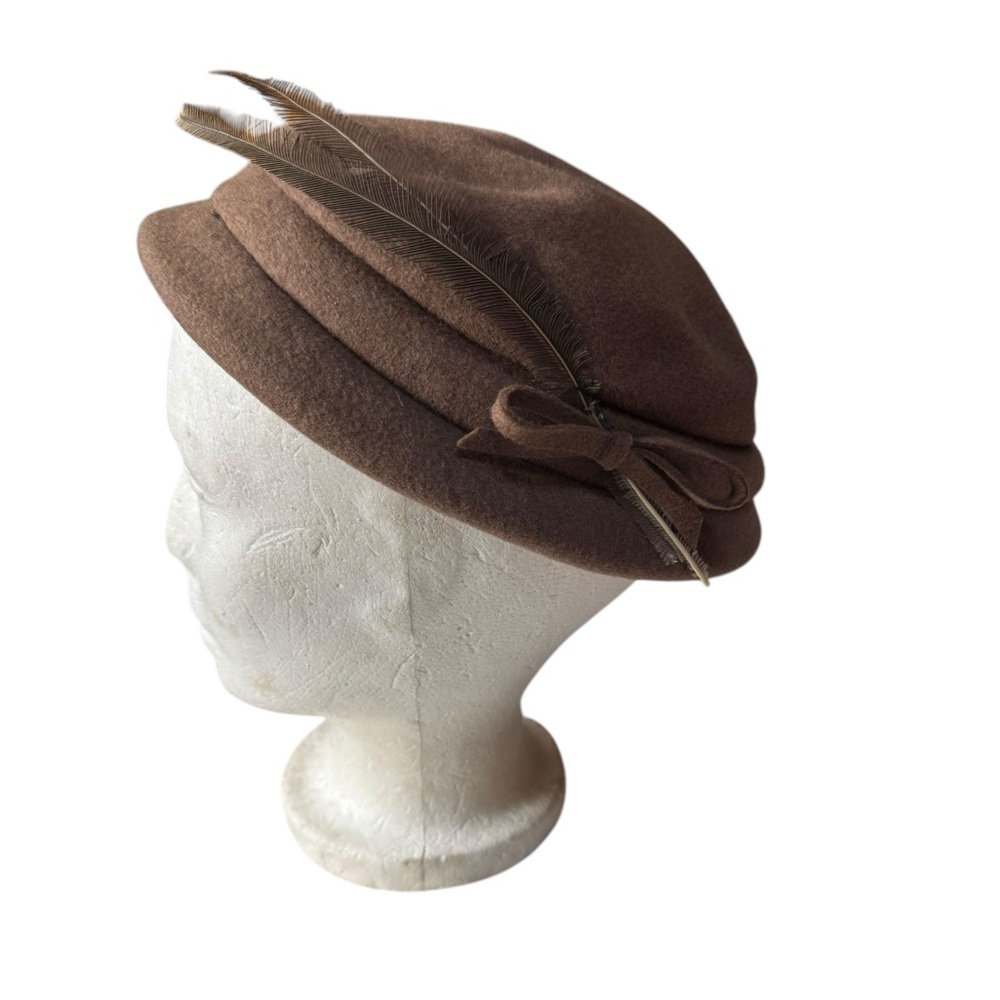 1940s Glenover 100% Wool Feather Flapper Hat